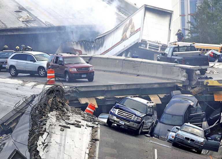 Driving along … and the roadway vanishes beneath you. What’s it like to survive a bridge collapse?