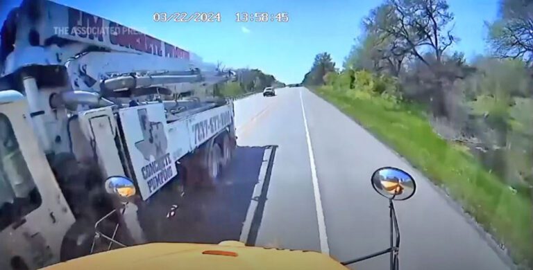 Dashcam video shows deadly Texas school bus crash after cement truck veers into oncoming lane