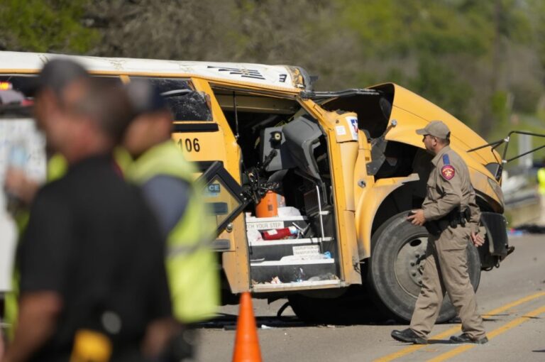 2 dead after cement truck strikes Texas school bus