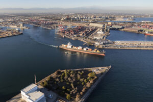 Port of Long Beach Cargo Facilites Aerial View