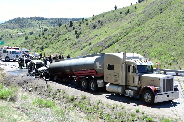 1 dead after a fiery tanker truck crash in Colorado