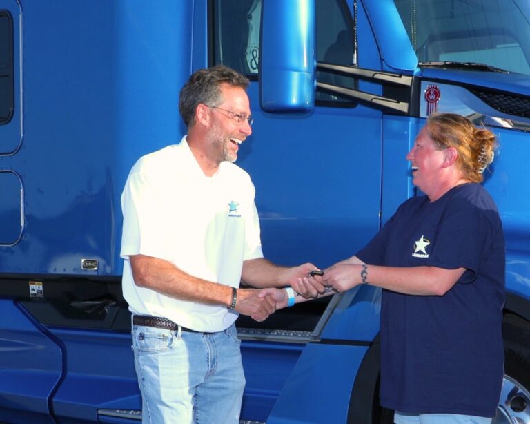 Stacie Simmons drives off into the sunset as Landstar’s 50th truck winner