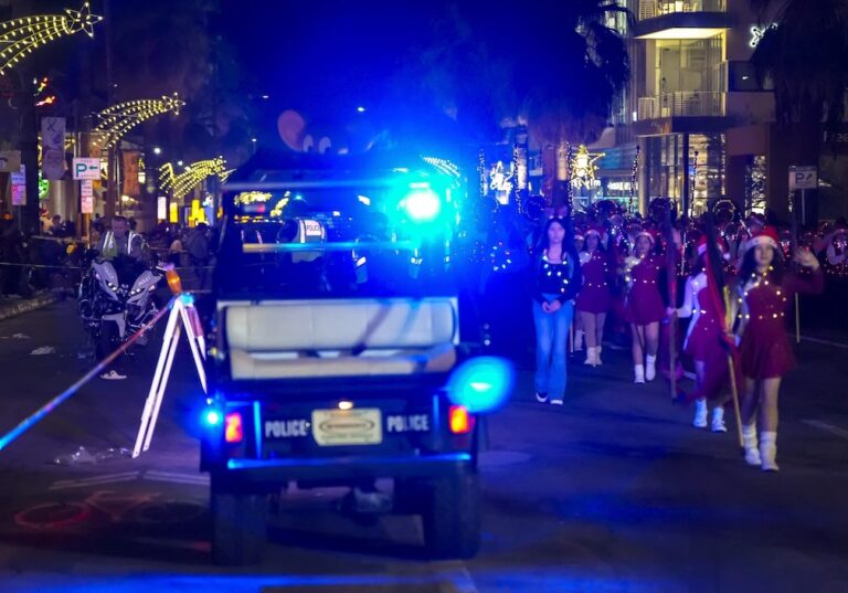 10 injured after police traffic officer on a motorcycle crashes into bystanders at California parade