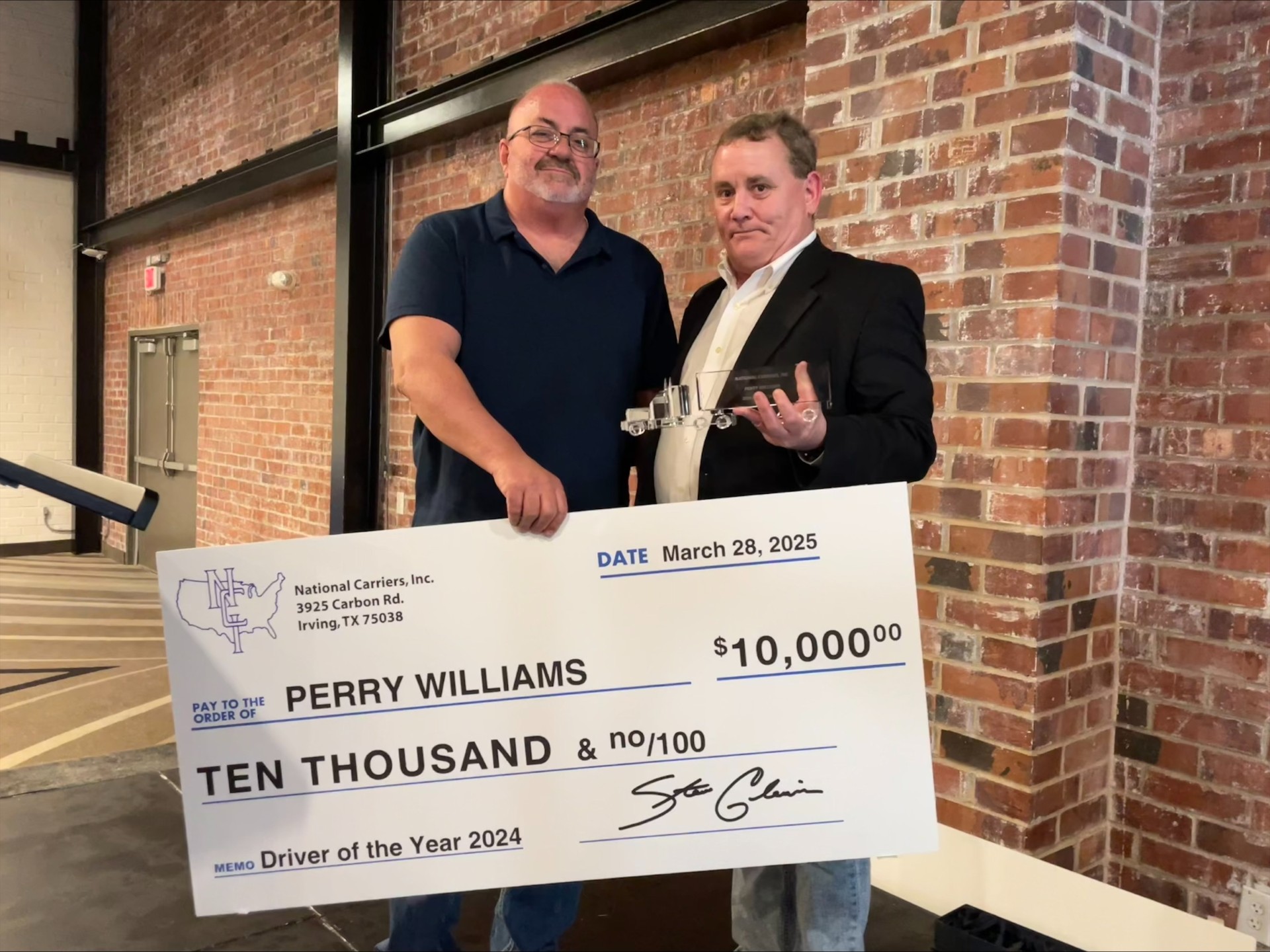 National Carriers names Perry Williams 2024 Driver of the Year ...