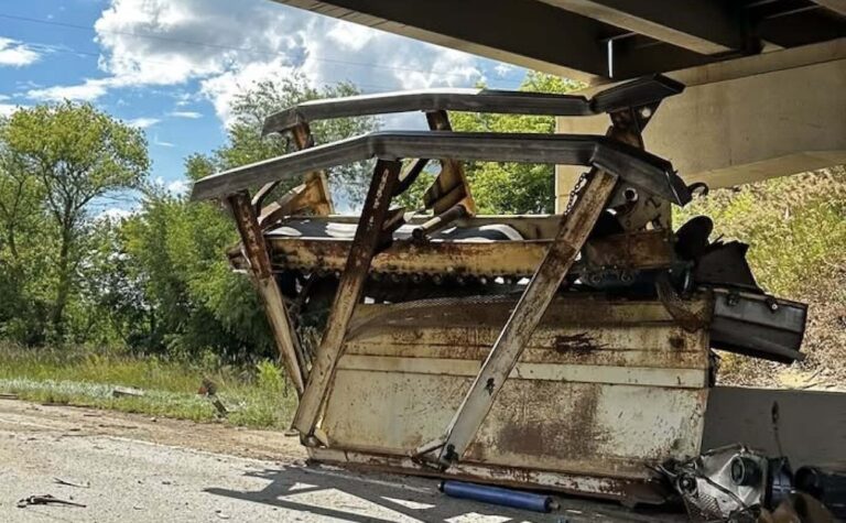 Semi truck strike leaves Michigan bridge damaged, road closed