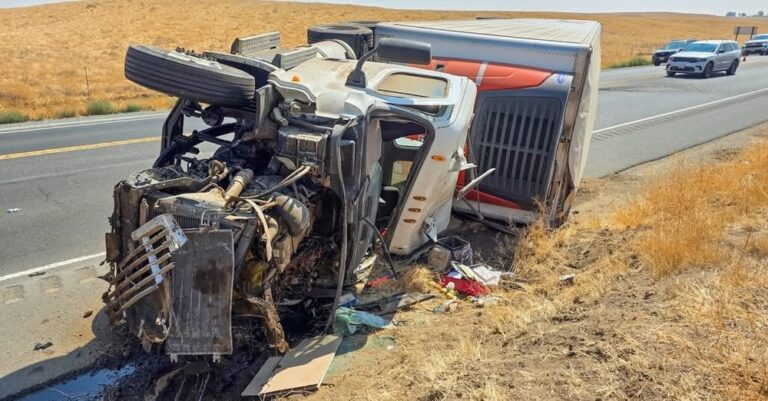 Crash involving semi truck kills two in California