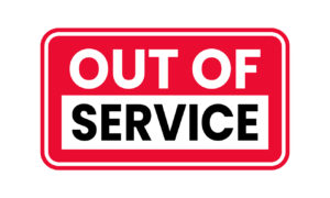 Out of Service Sign, Label, Banner Poster