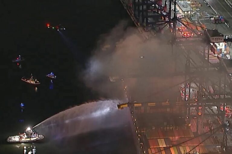 Cargo ship fire in Los Angeles nearly contained after shelter-in-place order lifted