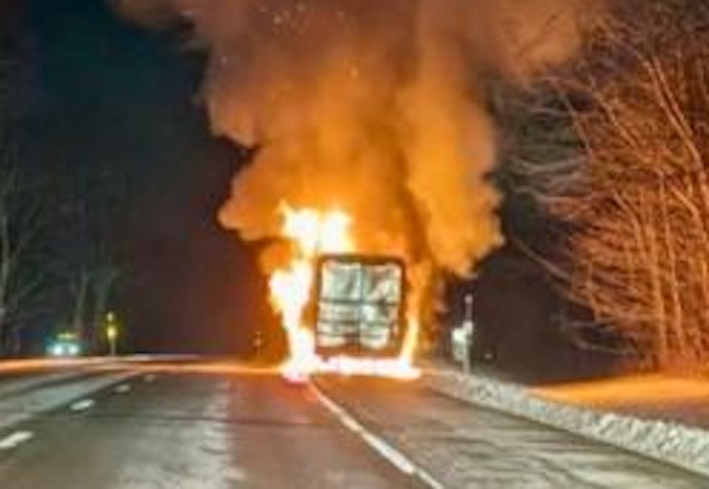 Big rig catches fire in New York