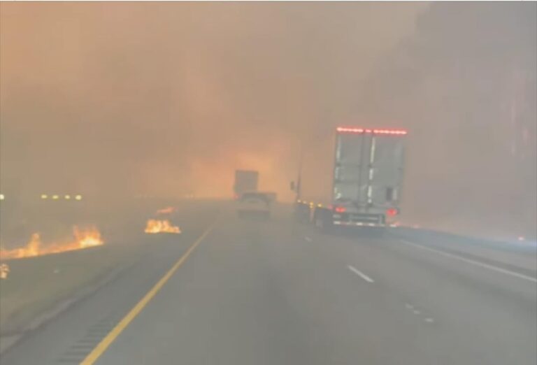 Two fires shut down I-12 in Louisiana on Sunday