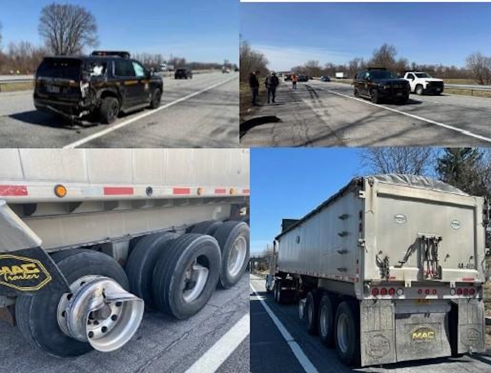 Trucker charged after hitting cop car on New York Thruway and fleeing scene