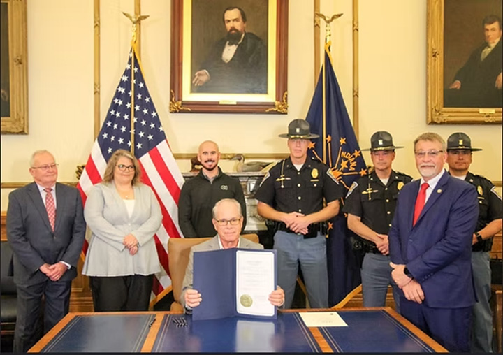 C1 Truck Driver Training attends signing ceremony for HEA 1200 with Indiana governor