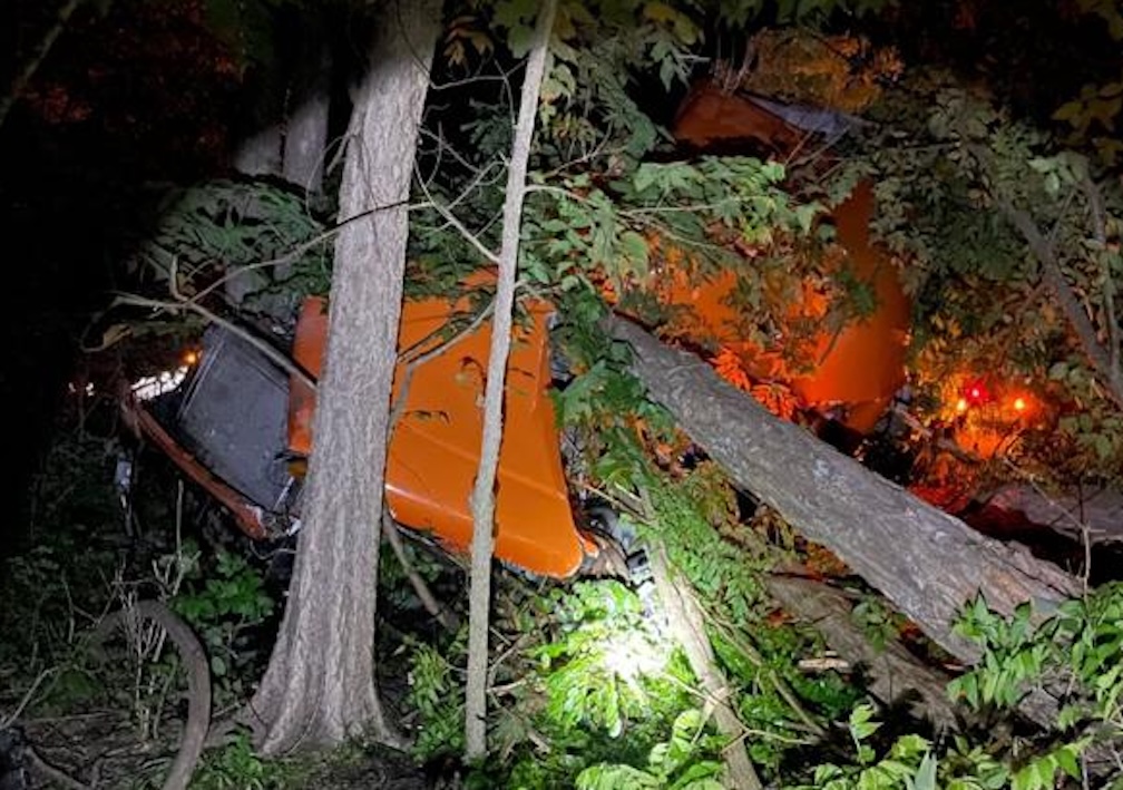 Tree impales semi cab in Missouri crash