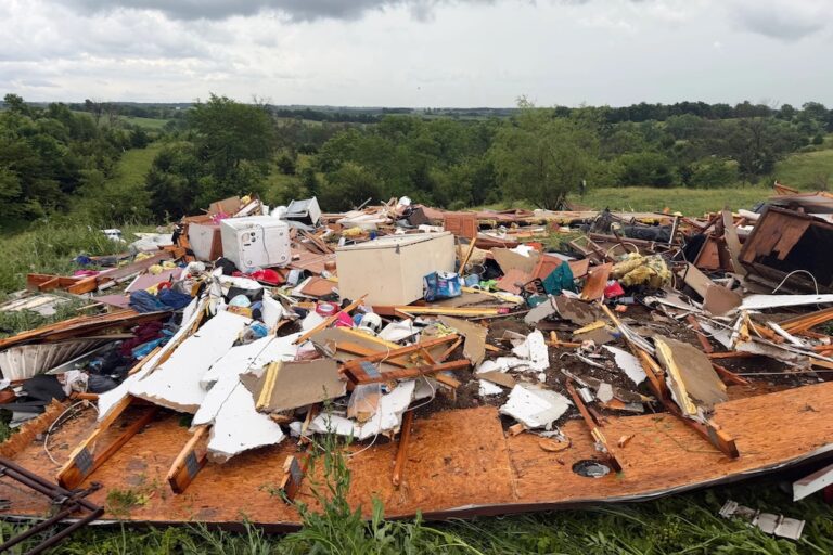 Officials search damaged areas after strong storms hit Illinois and Indiana