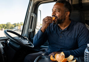 Driver eating orange ChatGPT web