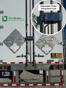 Tri State Motor Transit Adjustable trailer swing door lock for semi trucks secures cargo by locking