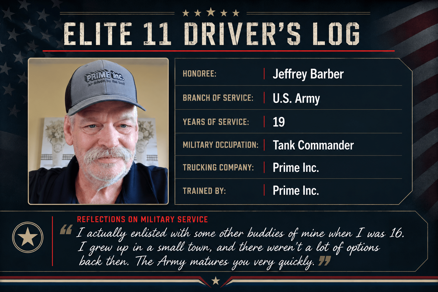 Jeff Barber Driver Log