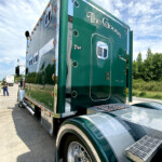 The back of the tractor features Daniel and Phyllis Snow's C.B handles, Doc and Tinkerbell. (Linda Garner-Bunch/The Trucker) Back of The Goose Cab and Sleeper