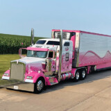 The truck, which has been named Ken Worth Junior, is a 2021 Kenworth W900L and pulls a 2018 Wabash trailer. (Courtesy: Eva Knelsen)