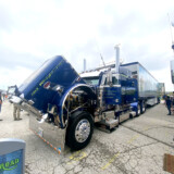 Marcel Pontbriand of Pahrump, Nevada, took home Trucker’s Choice and Best Overall Theme honors with his 1989 Peterbilt 379 and 2015 Great Dane trailer, dubbed Cowboy of the Road. (Linda Garner-Bunch/The Trucker)