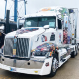 This truck, owned by Rodney Crouch of Dangerfield Trucking, features rock 'n' roll icons. (Linda Garner-Bunch/The Trucker)
