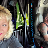 For Illinois-based team drivers Larry and Angie Baum, life on the road is three times better with their canine companions, Gizmo, Bandit and Nova. The couple, who drive for Landstar, say they now live on the road full-time. (Courtesy: Larry and Angie Baum)