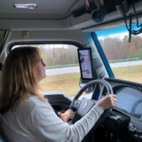 Hardy Brothers driver Deb Kingdon pilots the Kenworth T680 as she and her husband, Ed Kingdon Jr., transport the tree from North Carolina to Washington, D.C. (Courtesy: Ed and Deb Kingdon)