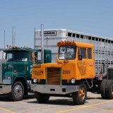 Visitors at the Jamboree had a chance to check out a display of antique trucks. (Courtesy: Iowa 80 Group)