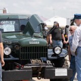 Visitors at the Jamboree had a chance to check out a display of antique trucks. (Courtesy: Iowa 80 Group)