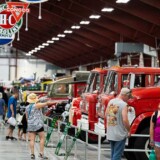Visitors tour the Iowa 80 Trucking Museum (and enjoy a break from the heat) during the 2024 Walcott Truckers Jamboree. (Courtesy: Iowa 80 Group)
