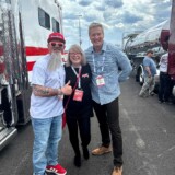 During the 2025 Mid America Trucking Show, Jones stopped for a photo op with The Trucker's CEO Bobby Ralston, far left, and managing editor Linda Garner-Bunch. (Linda Garner-Bunch/The Trucker)